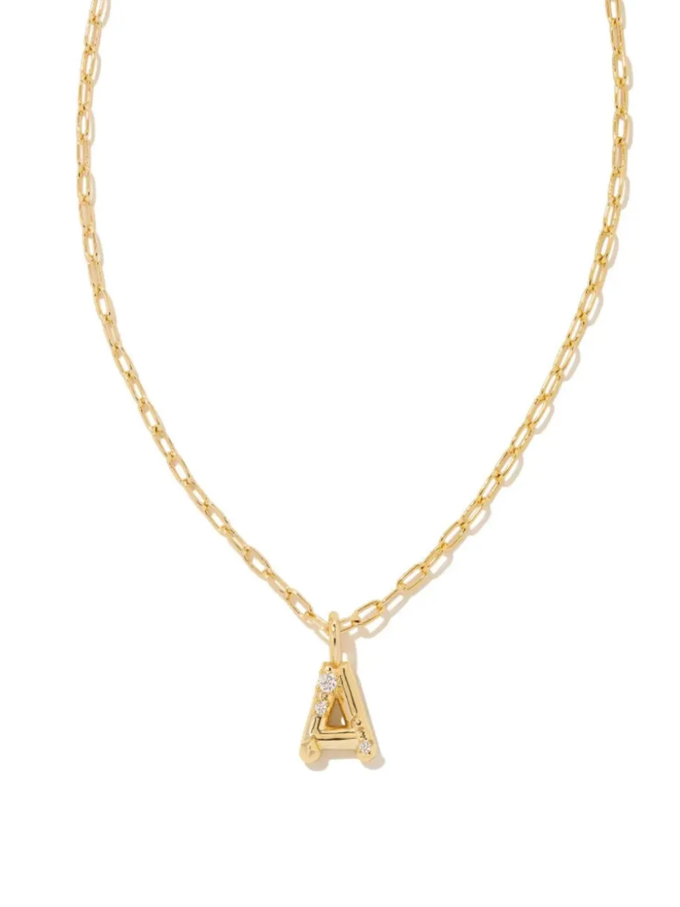 Kendra Scott Crystal Letter Short Pendant Necklace - Gold