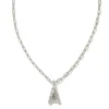 Kendra Scott Crystal Letter Short Pendant Necklace - Silver