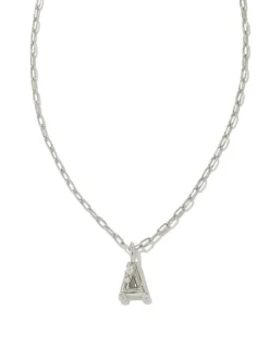 Kendra Scott Crystal Letter Short Pendant Necklace - Silver