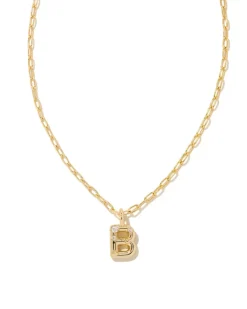 Kendra Scott Crystal Letter Short Pendant Necklace - Gold