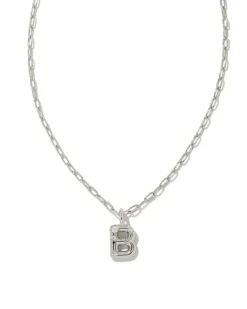 Kendra Scott Crystal Letter Short Pendant Necklace - Silver