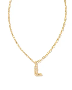Kendra Scott Crystal Letter Short Pendant Necklace - Gold