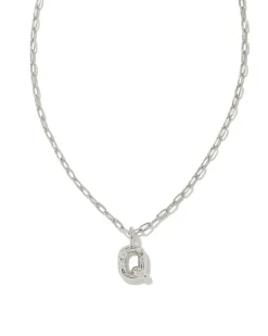 Kendra Scott Crystal Letter Short Pendant Necklace - Silver