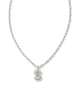 Kendra Scott Crystal Letter Short Pendant Necklace - Silver