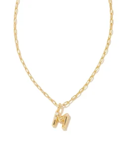 Kendra Scott Crystal Letter Short Pendant Necklace - Gold