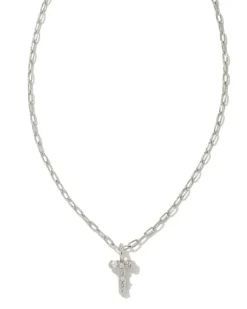 Kendra Scott Crystal Letter Short Pendant Necklace - Silver