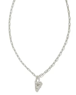 Kendra Scott Crystal Letter Short Pendant Necklace - Silver
