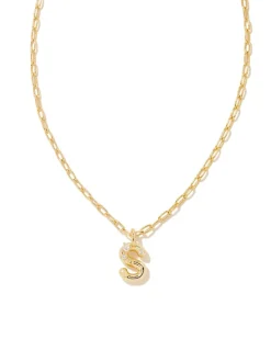 Kendra Scott Crystal Letter Short Pendant Necklace - Gold