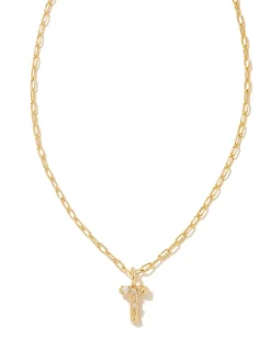 Kendra Scott Crystal Letter Short Pendant Necklace - Gold