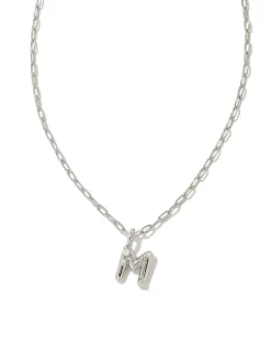 Kendra Scott Crystal Letter Short Pendant Necklace - Silver