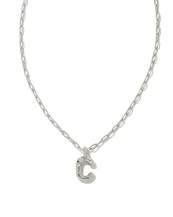 Kendra Scott Crystal Letter Short Pendant Necklace - Silver