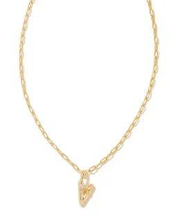Kendra Scott Crystal Letter Short Pendant Necklace - Gold
