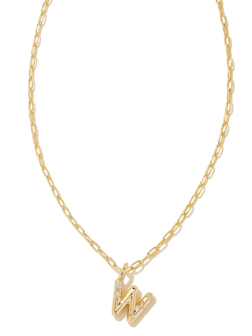 Kendra Scott Crystal Letter Short Pendant Necklace - Gold