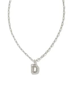 Kendra Scott Crystal Letter Short Pendant Necklace - Silver