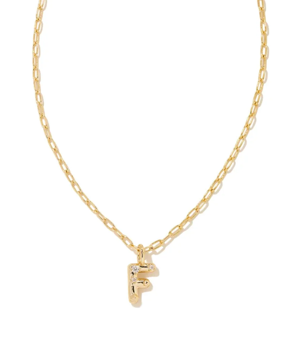 Kendra Scott Crystal Letter Short Pendant Necklace - Gold