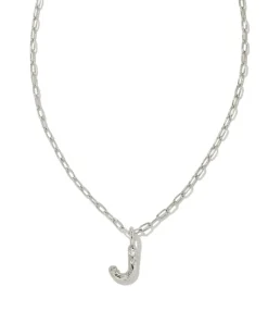 Kendra Scott Crystal Letter Short Pendant Necklace - Silver