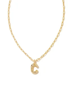 Kendra Scott Crystal Letter Short Pendant Necklace - Gold