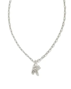 Kendra Scott Crystal Letter Short Pendant Necklace - Silver