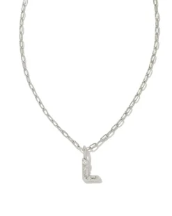 Kendra Scott Crystal Letter Short Pendant Necklace - Silver