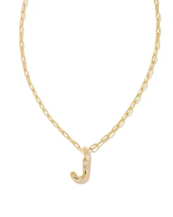 Kendra Scott Crystal Letter Short Pendant Necklace - Gold