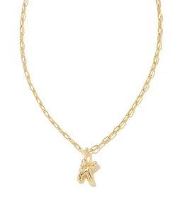 Kendra Scott Crystal Letter Short Pendant Necklace - Gold