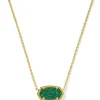 Kendra Scott Elisa Necklace - Gold Emerald Drusy