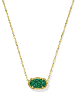 Kendra Scott Elisa Necklace - Gold Emerald Drusy