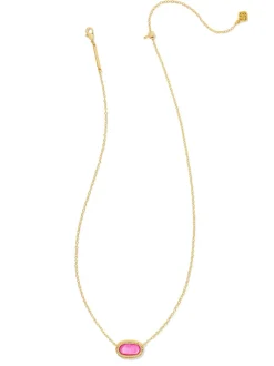 Kendra Scott Elisa Ridge Framed Pendant Necklace - Gold Azalea Illusion
