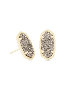 Kendra Scott Ellie Earrings - Gold Platinum Drusy