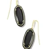 Kendra Scott Enamel Frame Drop Earrings - Gold Black Agate
