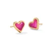 Kendra Scott Framed Ari Heart Stud Earrings - Gold Azalea Illusion