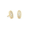 Kendra Scott Grayson Crystal Stud Earrings - Gold Metal White CZ