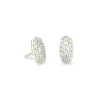 Kendra Scott Grayson Crystal Stud Earrings - Rhodium Metal White CZ