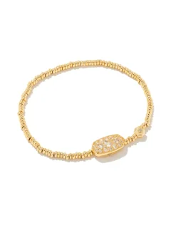 Kendra Scott Grayson Stretch Bracelet - Gold White Crystal