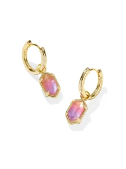 Kendra Scott Hallie Huggie Earrings - Gold Sunrise Watercolor Illusion
