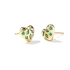 Kendra Scott Holland Heart Stud Earrings - Gold Green Crystal