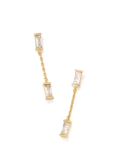 Kendra Scott Juliette Drop Earrings - Gold White Crystal
