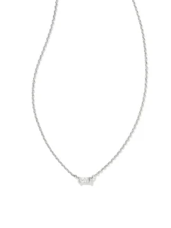 Kendra Scott Juliette Pendant Necklace - Rhodium White Crystal