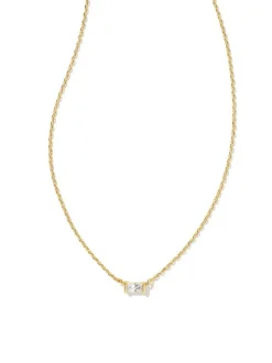 Kendra Scott Juliette Pendant Necklace - Gold White Crystal