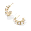 Kendra Scott Krista Huggie Earrings - Gold White Pearl