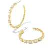 Kendra Scott Lexi Hoop Earrings - Gold White Crystal