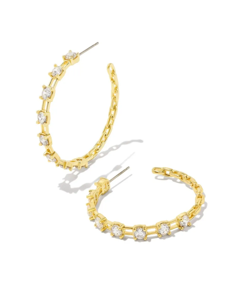 Kendra Scott Lexi Hoop Earrings - Gold White Crystal