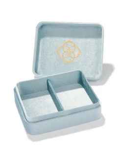 Kendra Scott Mattie Large Case - Light Blue Velvet