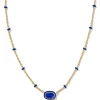 Kendra Scott Mini Elisa Enamel Necklace - Gold Cobalt Illusion