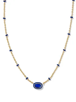 Kendra Scott Mini Elisa Enamel Necklace - Gold Cobalt Illusion