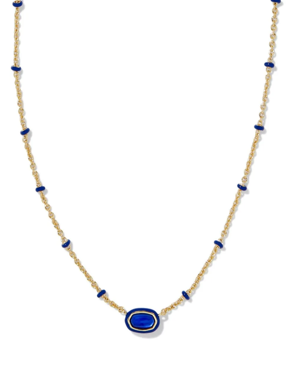 Kendra Scott Mini Elisa Enamel Necklace - Gold Cobalt Illusion