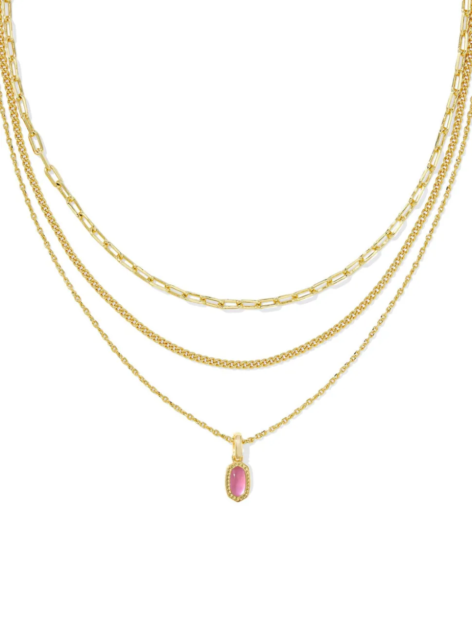 Kendra Scott Mini Elisa Triple Strand Necklace - Gold Azalea Illusion