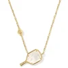 Kendra Scott Pickleball Short Pendant Necklace - Gold Ivory MOP