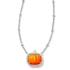 Kendra Scott Pumpkin Necklace - Silver Orange MOP