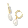 Kendra Scott Willa Huggie Earring - Gold White Pearl